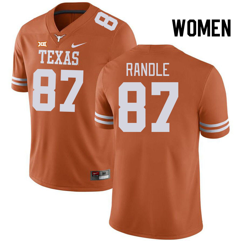 Women #87 Will Randle Texas Longhorns College Football Jerseys Stitched Sale-Black